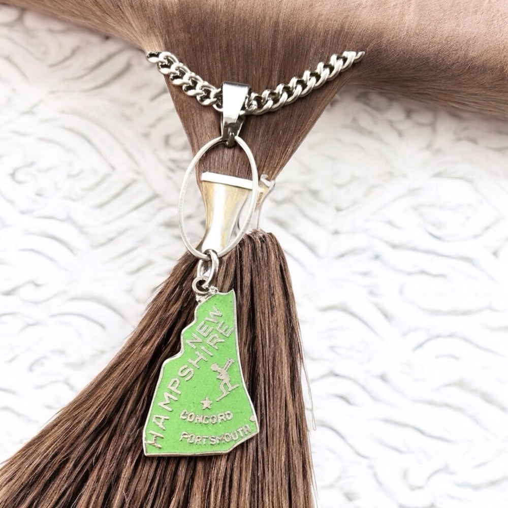 🆕 New Hampshire Oval Drop Pendant Necklace Enamel/Stainless Steel